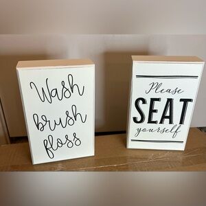 2 sets Bed bath & beyond personalized bathroom rectangle sign